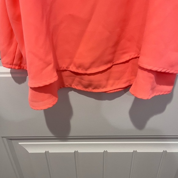 Y2K Shinestar Bright Coral Cami Tank Top Spring Neon Dinner Club Goingout 90s - Picture 6 of 9